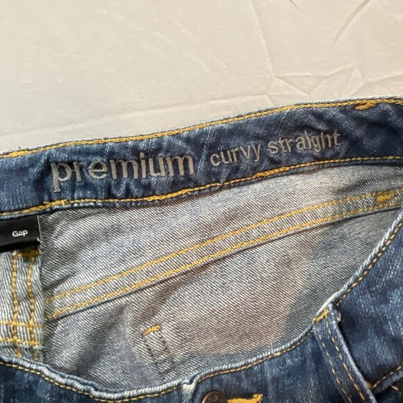 Gap Premium Curvy Straight Jeans Faded Blue Women's Casual Denim 8/29 Long - Picture 3 of 14